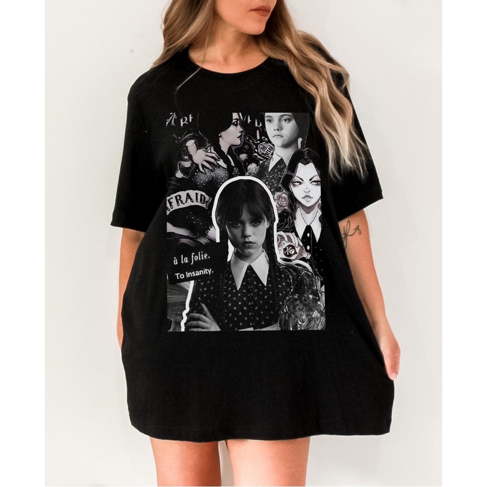 Wednesday Addams Graphic Tee Black